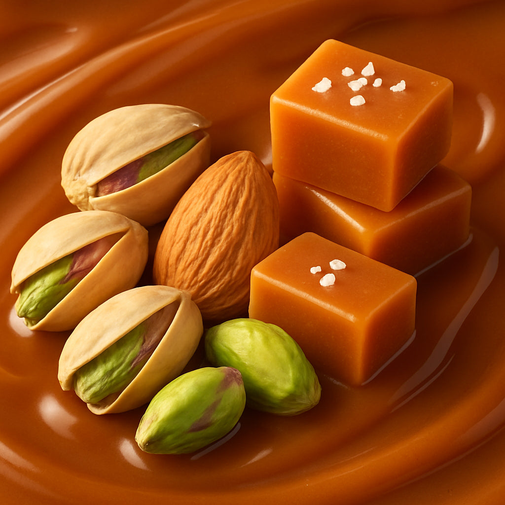 Amande pistache caramel