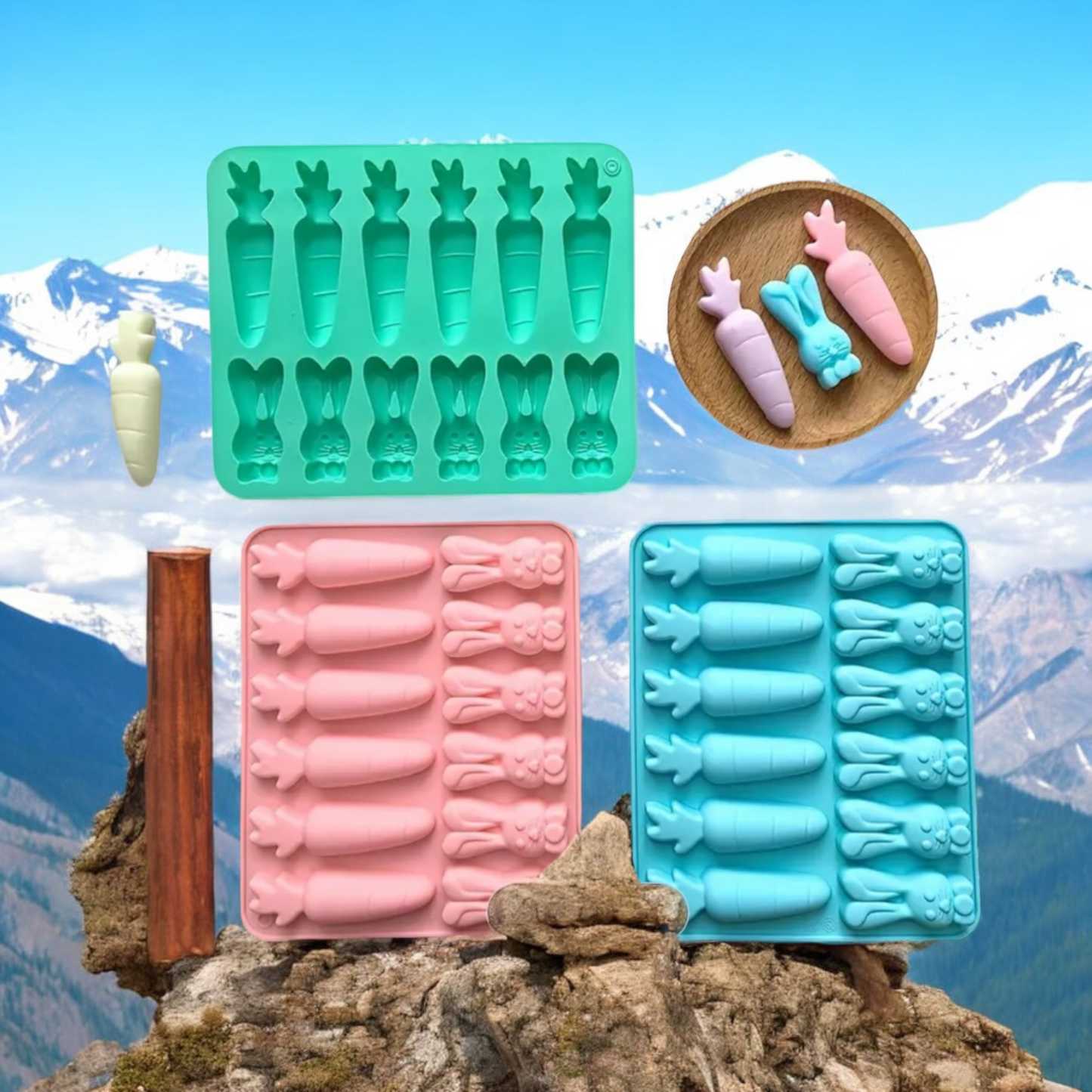 Moule silicone lapin et carotte