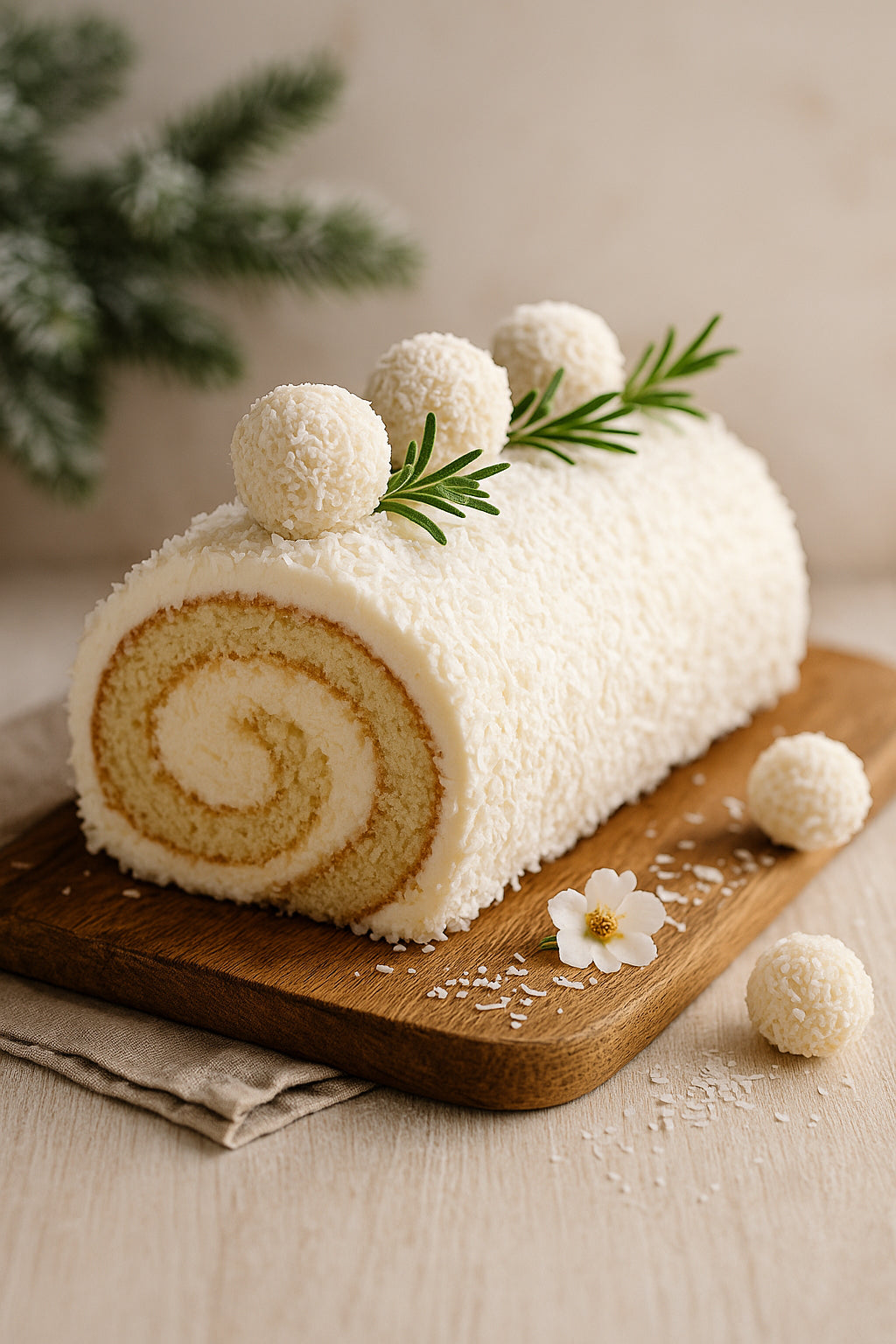 Bûche de Noël à la coco