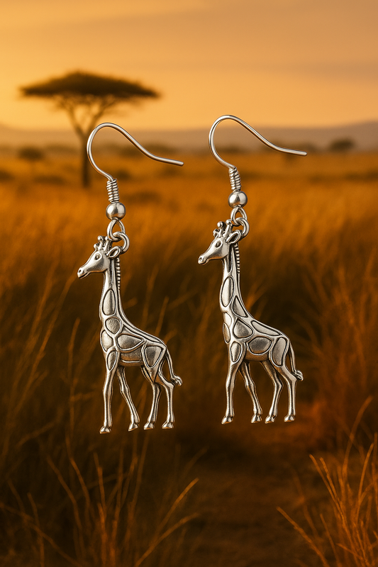 Boucles d’oreilles suspendues — Girafe