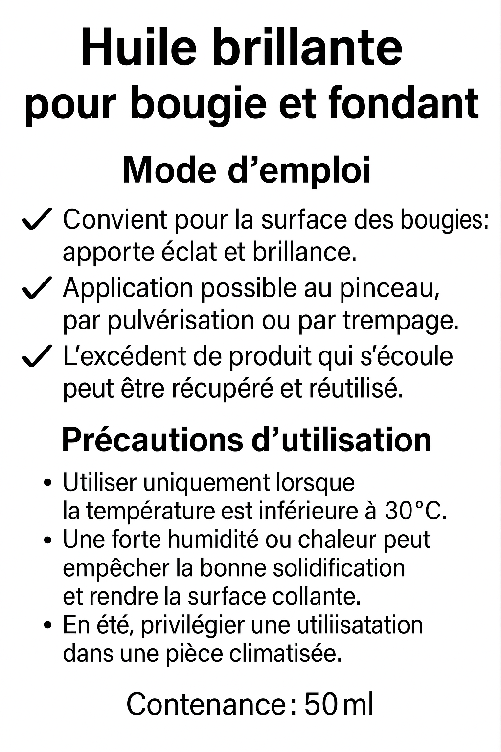 Huile de brillance – Bougies &amp; Fondants