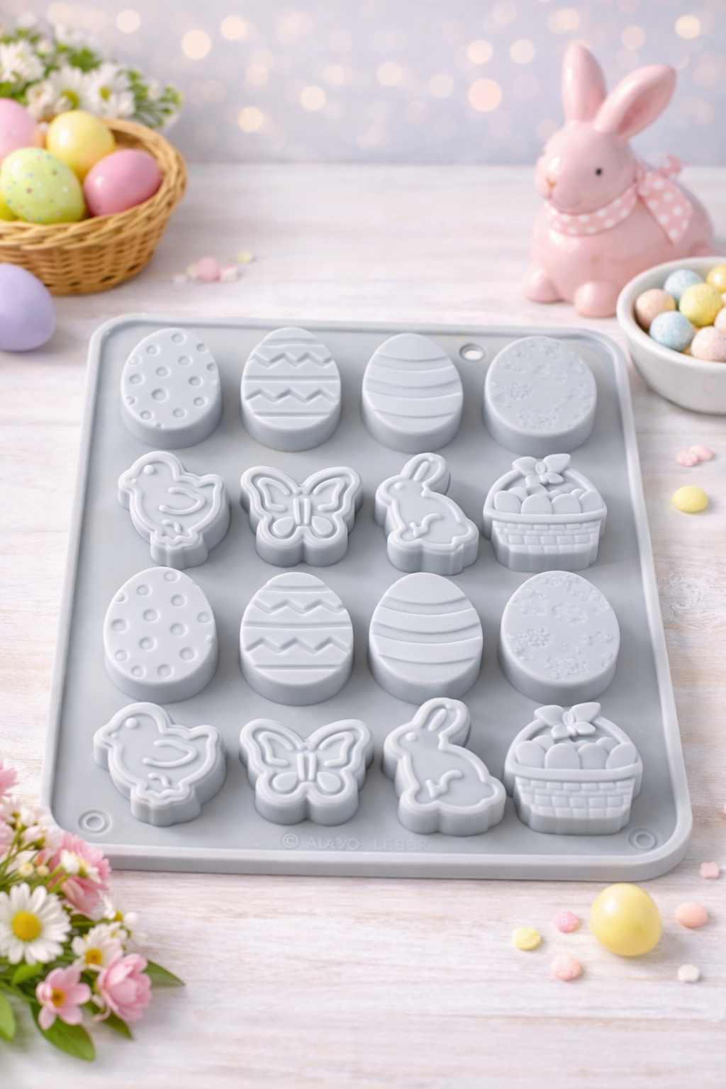 Moule en silicone – Œufs, Lapin & Papillon