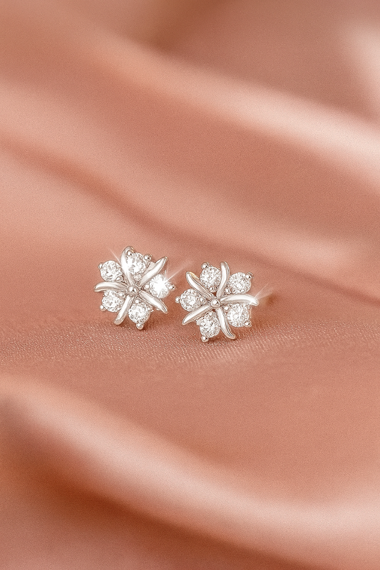 Boucles d’Oreilles Flocon de Neige – Argent 925
