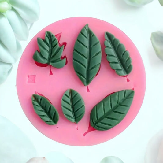 Moule silicone mini feuille 6 cavité