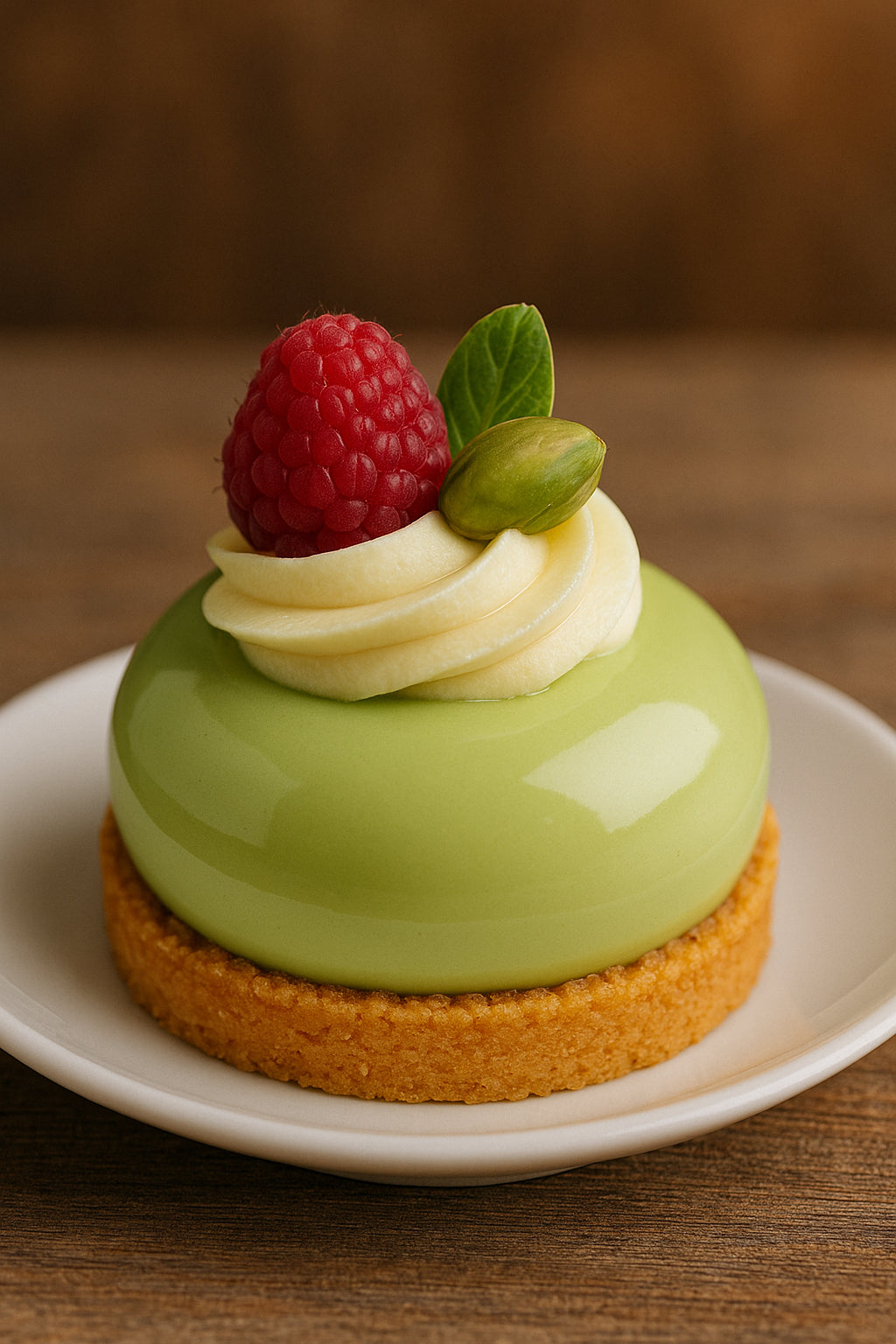 Entremet pistache framboise