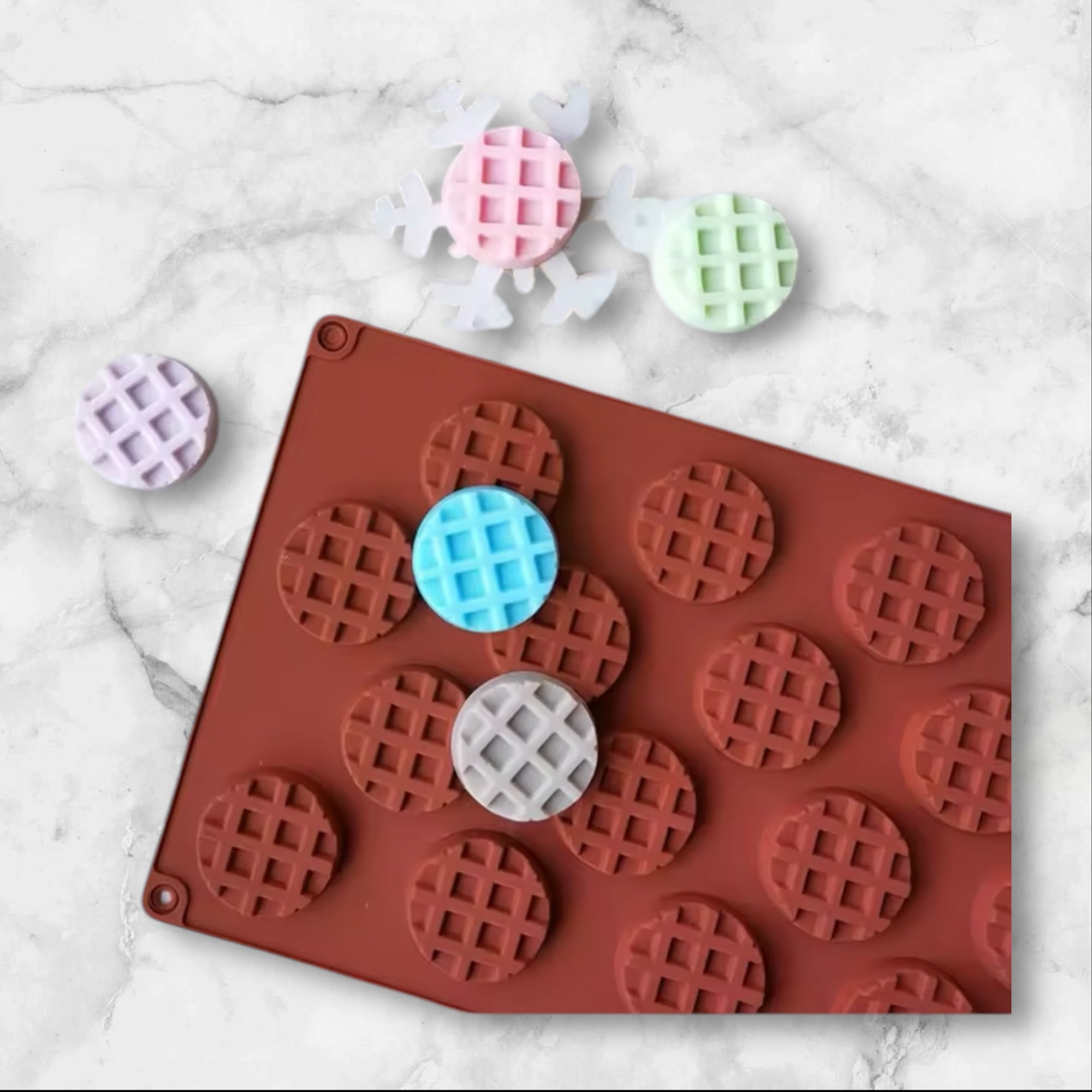 Moule silicone gaufre ronde