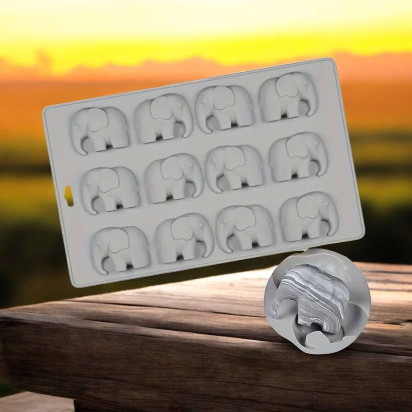 Moule silicone éléphant 12 cavités