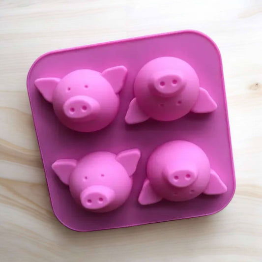 Moule silicone cochons 4 cavités