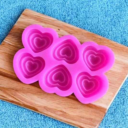 Moule silicone petit cœurs 6 cavités