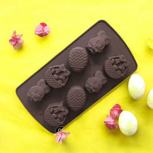 Moule silicone lapin de Pâques et œufs