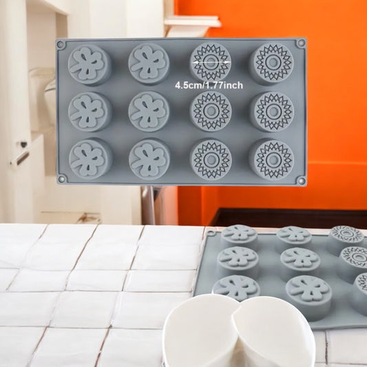 Moule en Silicone Rond – Trèfle & Soleil