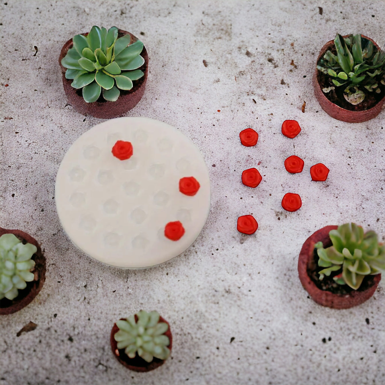 Moule silicone petite rose