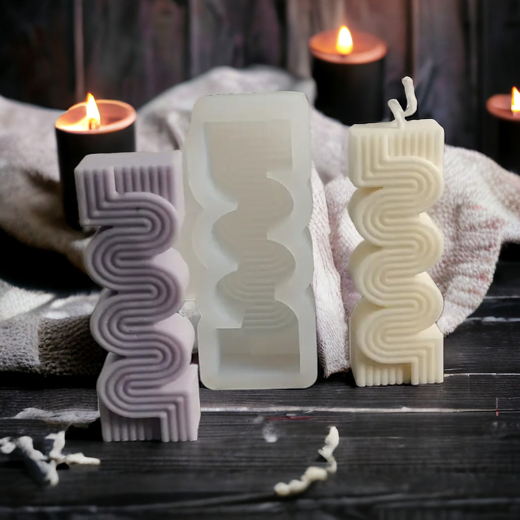 Moule silicone bougie zigzag