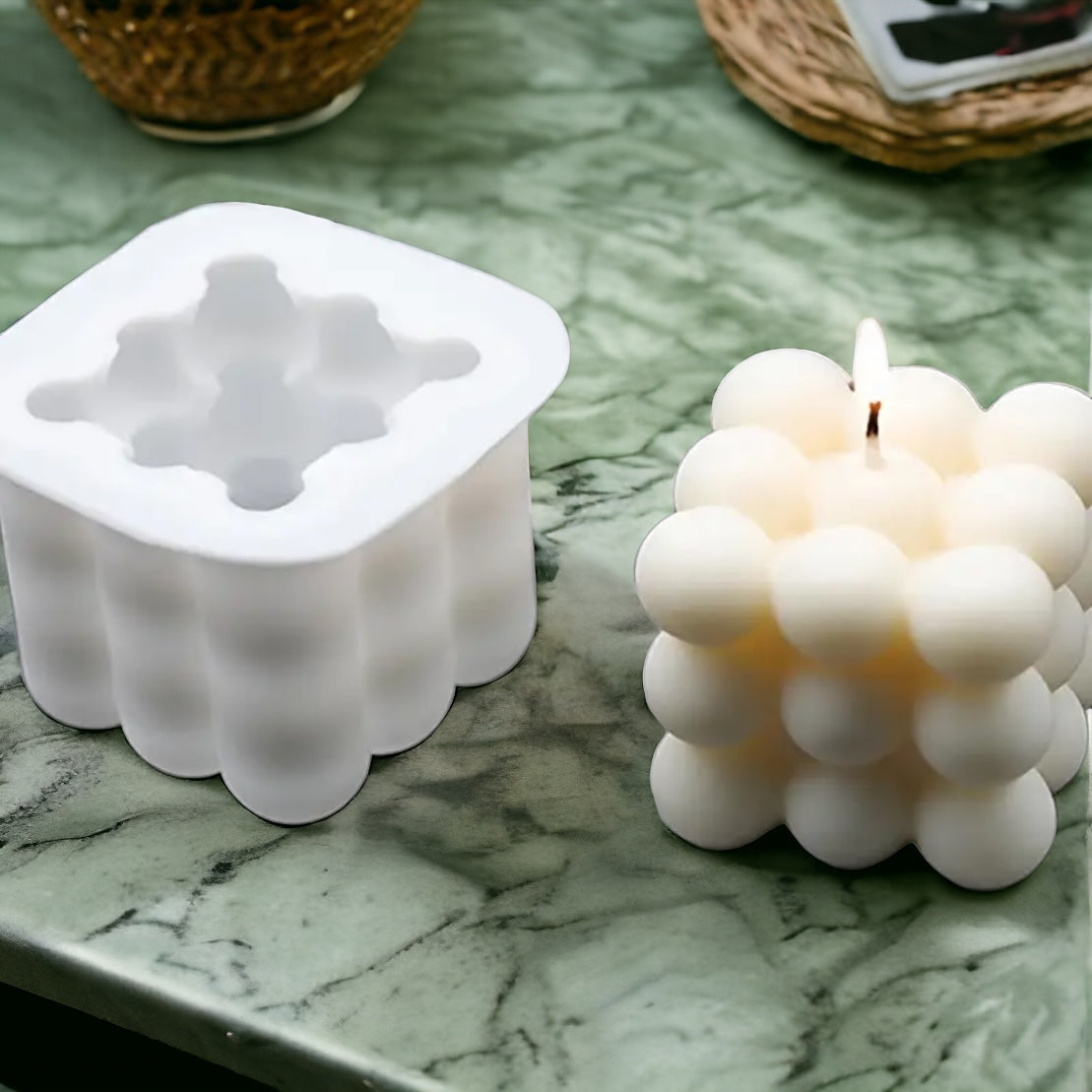 Moule silicone bougie cube 3D