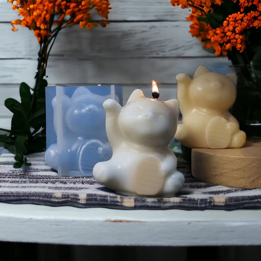 Moule silicone bougie chat