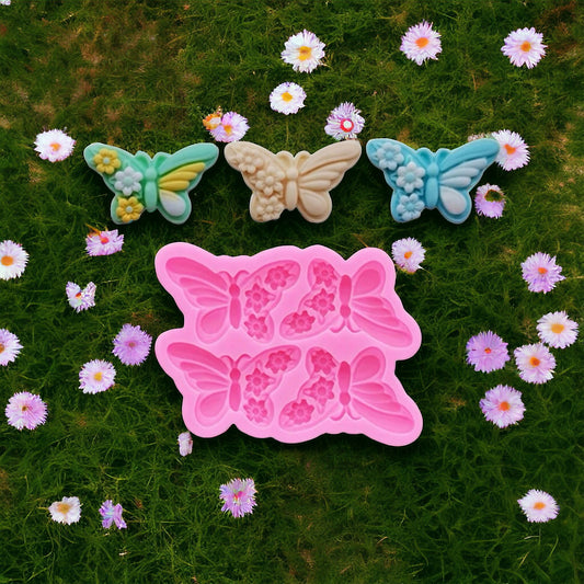 Moule silicone papillon 4 cavités