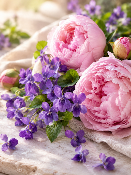Violettes sauvage & Pivoine