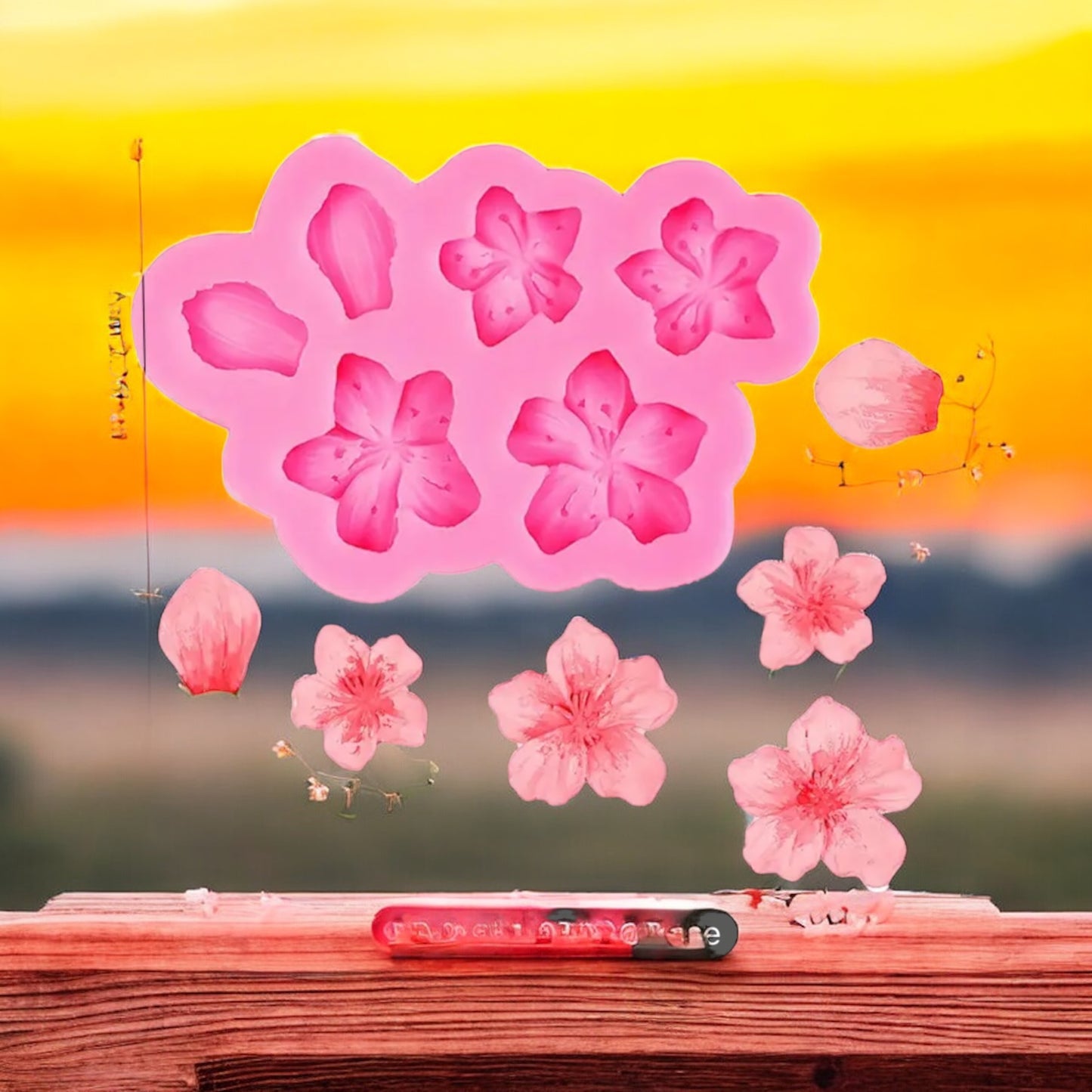 Moule silicone en forme de fleur de pêcher