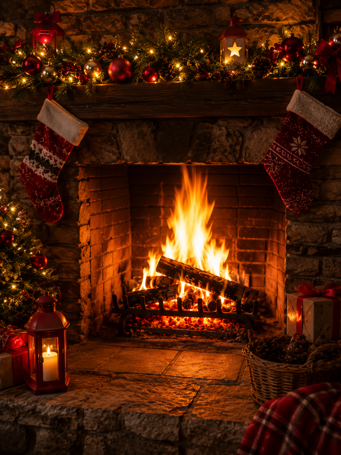 Feu de Cheminée de Noël