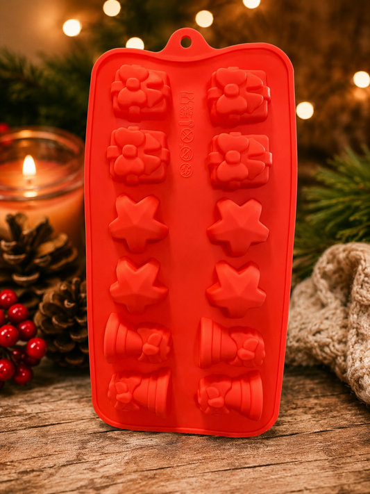 Moule en Silicone Mini Noël – Cadeaux, Étoiles & Cloches