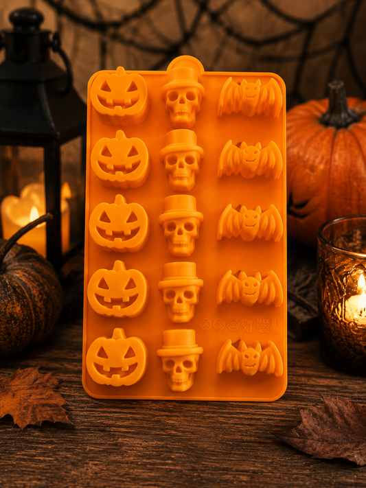Moule en Silicone Halloween – Citrouilles, Têtes de Mort & Chauves-souris