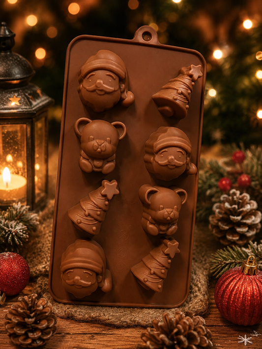 Moule en Silicone Père Noël, Oursons & Sapins de Noël