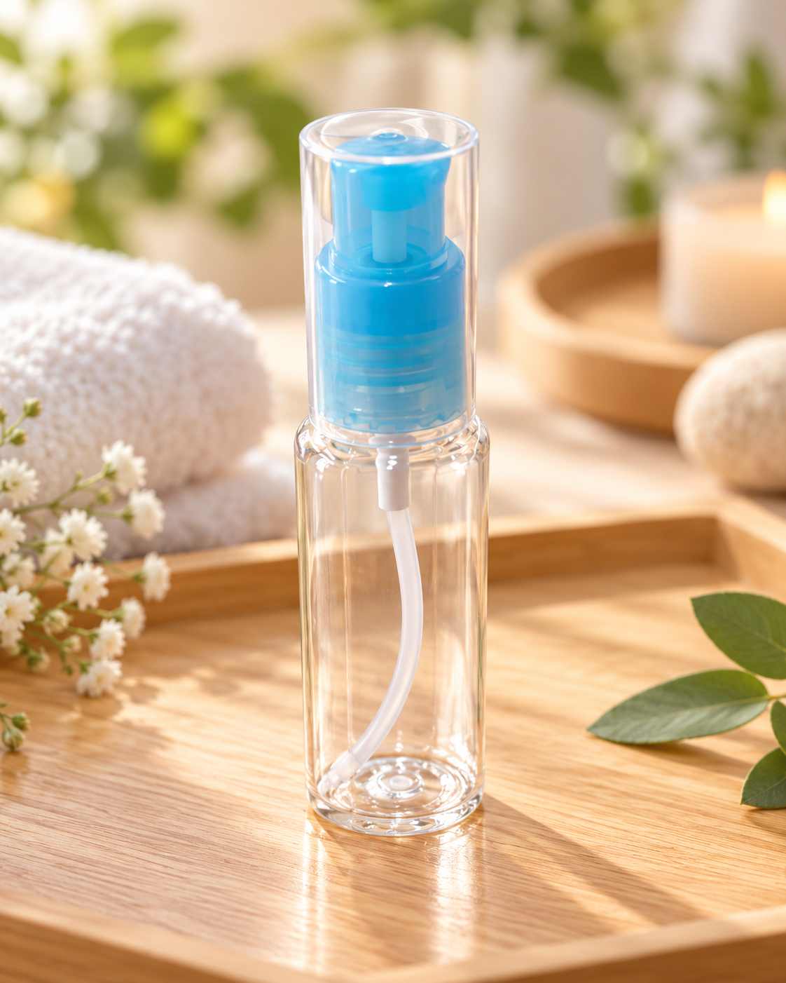 Flacon Pompe en Plastique Transparent – 30 ml | Couleur Aléatoire