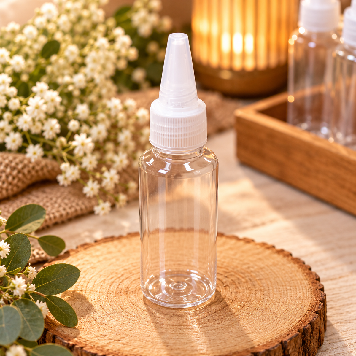 Flacon Souple Transparent 50 ml avec Embout Applicateur de Précision