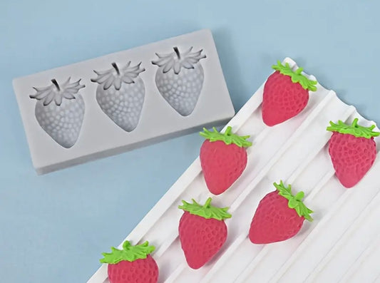 Moule silicone trio de fraises