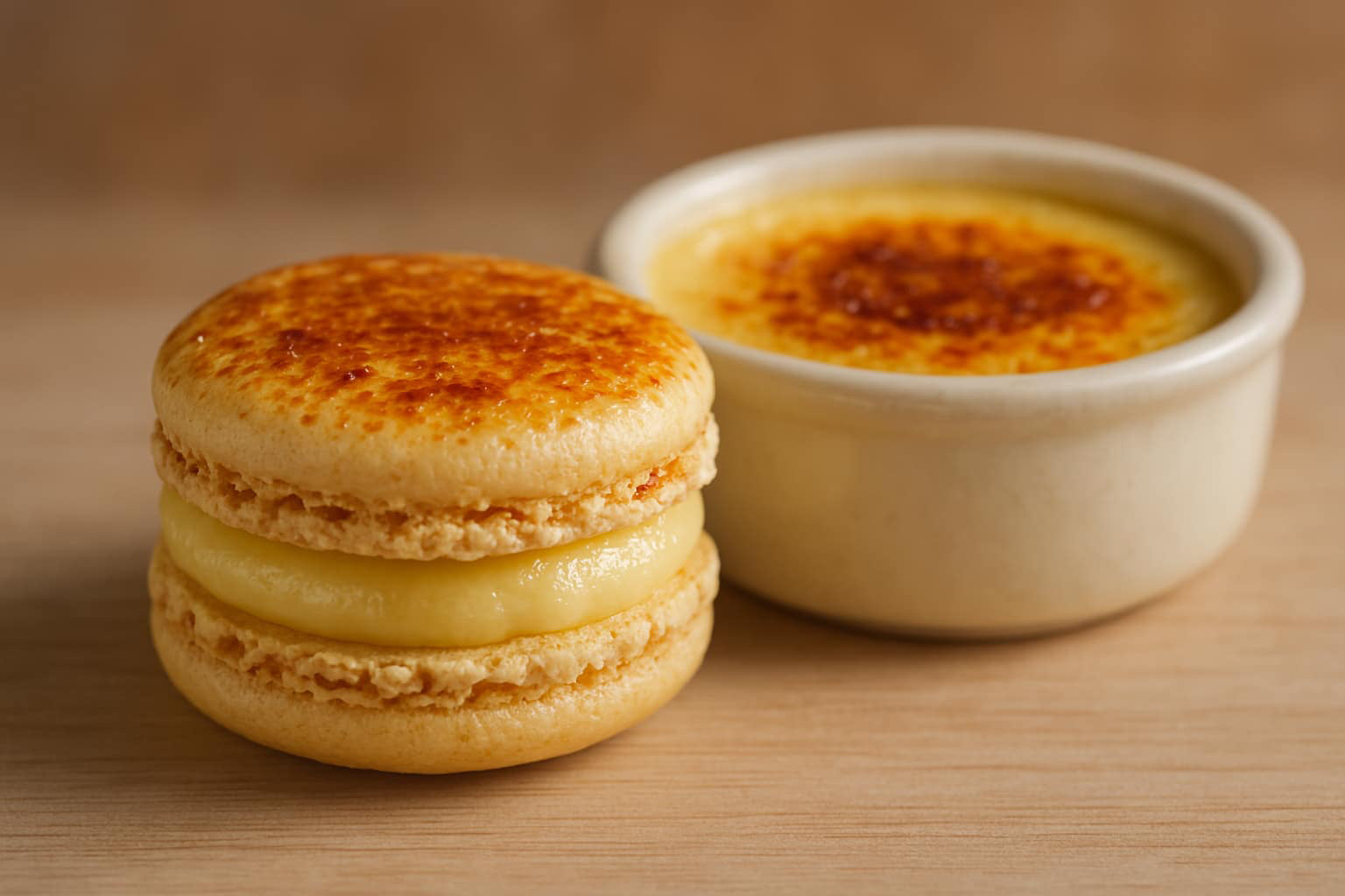 Macaron crème brûlée
