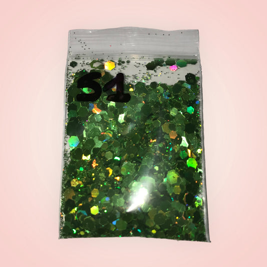 Paillette Vert clair mix de taille 51
