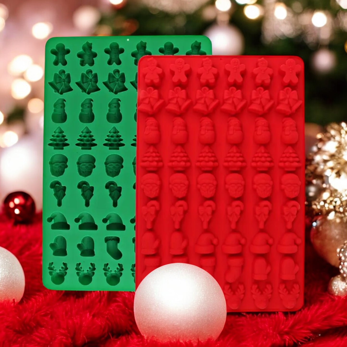 Moule en Silicone – Figurines de Noël (54 Cavités)