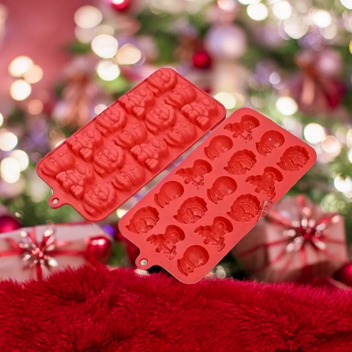 Moule Silicone – Têtes de Noël (15 Cavités)