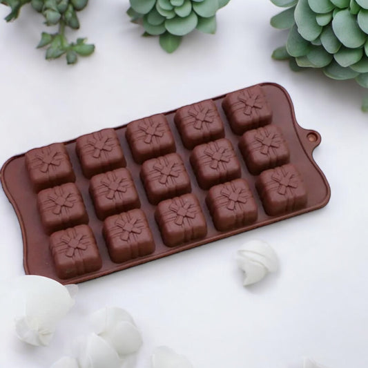 Moule Silicone – Petits Cadeaux avec Nœud (15 Cavités)