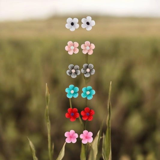 Boucles d’oreilles Fleur — Couleurs au choix