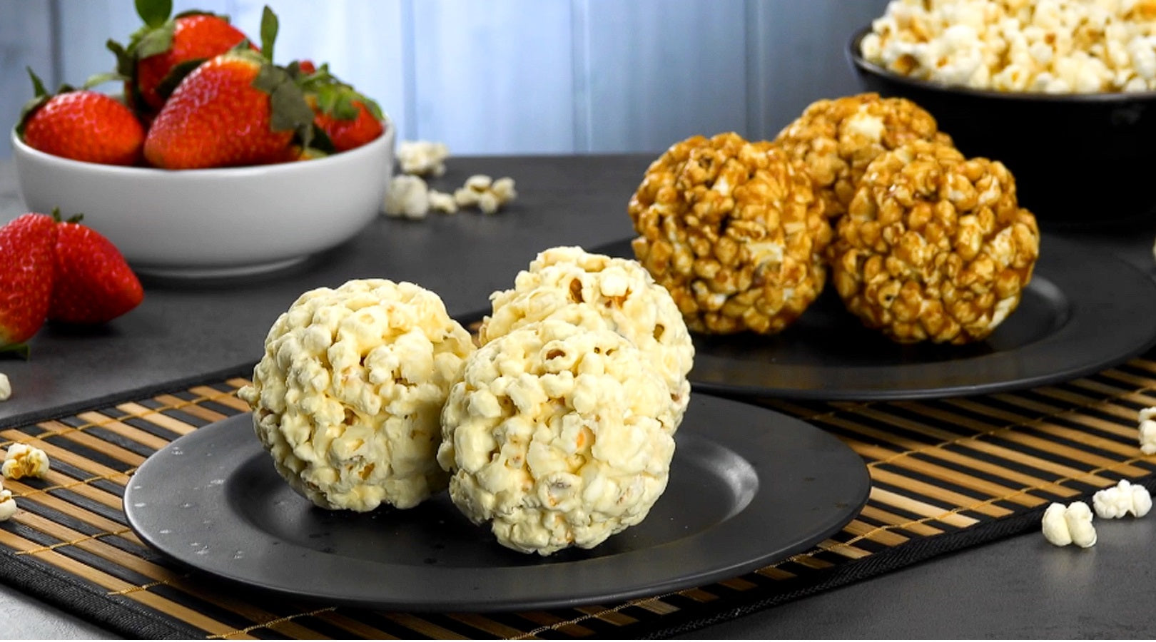 Boule pop-corn caramel guimauve