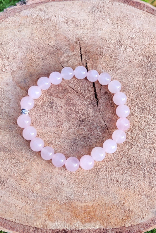 BRACELET "AMOUR" EN QUARTZ ROSE